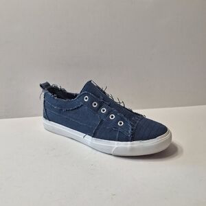 Corkys Blue White Babalu Denim Streetwear Boho Slip On Low Top Sneakers Size 10